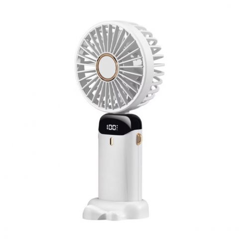 Ventilator ultra portabil cu aromaterapie, 3 in 1, de mana, de birou, de gat, 5 trepte de viteza, incarcare usb, autonomie 12h, pliabil, cu ecran lcd, alb [7]