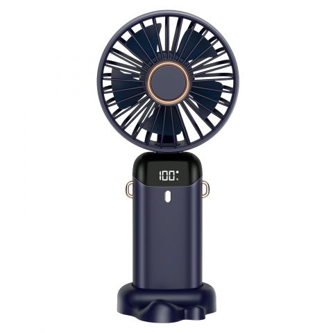 Ventilator ultra portabil cu aromaterapie, 3 in 1, de mana, de birou, de gat, 5 trepte de viteza, incarcare usb, autonomie 12h, pliabil, cu ecran lcd, albastru [9]