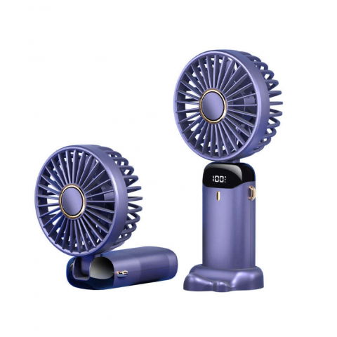 Ventilator ultra portabil cu aromaterapie, 3 in 1, de mana, de birou, de gat, 5 trepte de viteza, incarcare usb, autonomie 12h, pliabil, cu ecran lcd, mov [7]