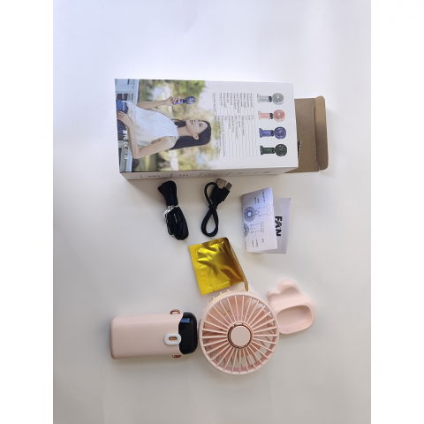 Ventilator ultra portabil cu aromaterapie, 3 in 1, de mana, de birou, de gat, 5 trepte de viteza, incarcare usb, autonomie 12h, pliabil, cu ecran lcd, roz [7]