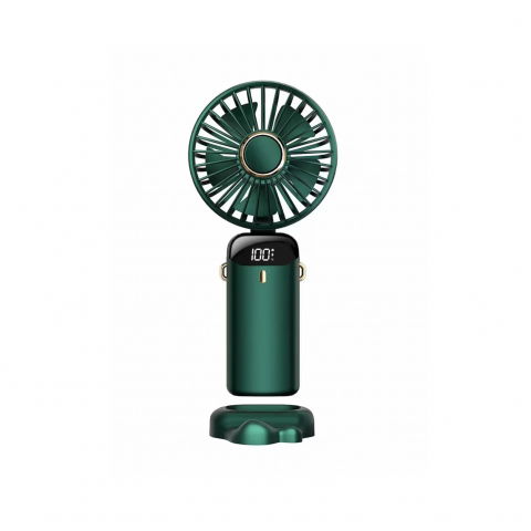 Ventilator ultra portabil cu aromaterapie, 3 in 1, de mana, de birou, de gat, 5 trepte de viteza, incarcare usb, autonomie 12h, pliabil, cu ecran lcd, verde [7]