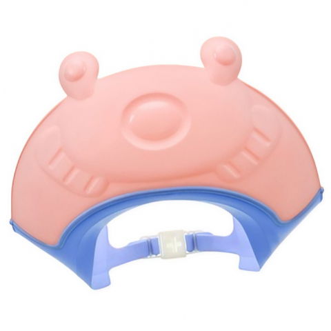 Igienă, baie și accesorii bebeluși şi copii - Viziera de protectie baie pentru copii, fippy, model broasca, dimensiune ajustabila, durabil, usor de curatat, impotriva samponului, pentru ochi si urechi, tpe+pp, 24x23 cm, roz