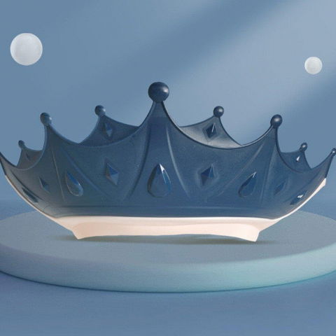 Viziera de protectie baie pentru copii, fippy, model coroana, dimensiune ajustabila, durabil, usor de curatat, impotriva samponului, pentru ochi si urechi, tpe+pp, 15x13 cm, albastru inchis [3]