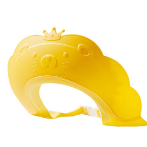 Igienă, baie și accesorii bebeluși şi copii - Viziera de protectie baie pentru copii, fippy, model coronita leu, dimensiune ajustabila, durabil, usor de curatat, impotriva samponului, pentru ochi si urechi, tpe+pp, 21x20.5 cm, galben