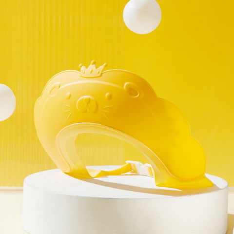 Viziera de protectie baie pentru copii, fippy, model coronita leu, dimensiune ajustabila, durabil, usor de curatat, impotriva samponului, pentru ochi si urechi, tpe+pp, 21x20.5 cm, galben [1]