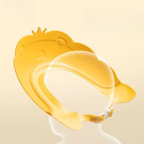 Viziera de protectie baie pentru copii, fippy, model coronita leu, dimensiune ajustabila, durabil, usor de curatat, impotriva samponului, pentru ochi si urechi, tpe+pp, 21x20.5 cm, galben [2]