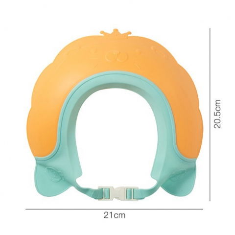 Viziera de protectie baie pentru copii, fippy, model coronita leu, dimensiune ajustabila, durabil, usor de curatat, impotriva samponului, pentru ochi si urechi, tpe+pp, 21x20.5 cm, portocaliu [9]