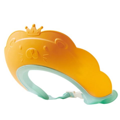 Igienă, baie și accesorii bebeluși şi copii - Viziera de protectie baie pentru copii, fippy, model coronita leu, dimensiune ajustabila, durabil, usor de curatat, impotriva samponului, pentru ochi si urechi, tpe+pp, 21x20.5 cm, portocaliu