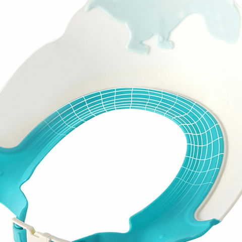 Viziera de protectie baie pentru copii, fippy, model dinozaur, dimensiune ajustabila, durabil, usor de curatat, impotriva samponului, pentru ochi si urechi, tpe+pp, 22x21 cm, albastru [8]