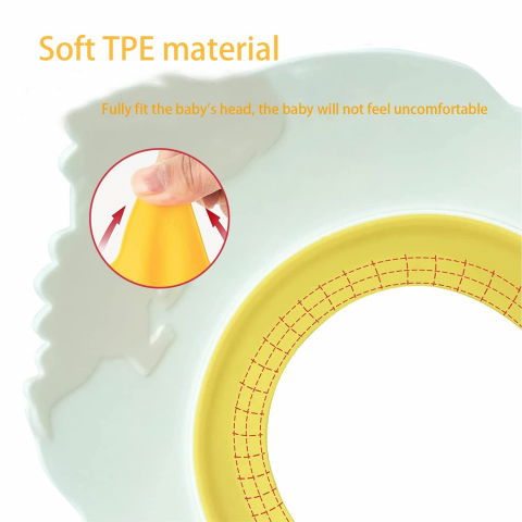 Viziera de protectie baie pentru copii, fippy, model hipopotam, dimensiune ajustabila, durabil, usor de curatat, impotriva samponului, pentru ochi si urechi, tpe+pp, 22x21 cm, galben [1]