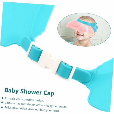 Viziera de protectie baie pentru copii, fippy, model purcelus, dimensiune ajustabila, durabil, usor de curatat, impotriva samponului, pentru ochi si urechi, tpe+pp, 23x23 cm, roz [9]