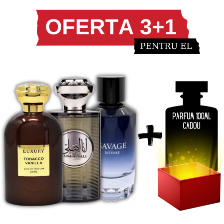 Oferta 3+1 - Tobacco Vanilla + Ana Assali + Savage Intense + Cadou 100ml