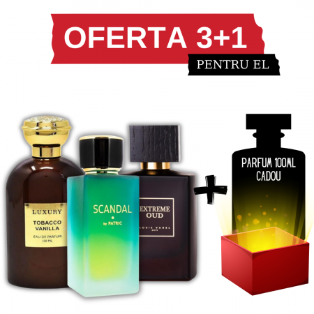 Oferta 3+1 - Tobacco Vanilla + Scandal + Extreme Oud + Cadou 100ml