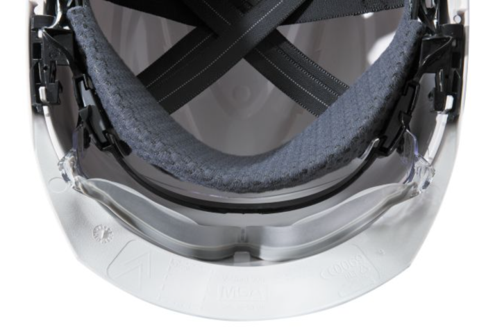 Casca de protectie MSA tip: "VGARD 930", vented, cu ochelari de protectie suprapusi integrati si chinstrap, culoare alb [9]