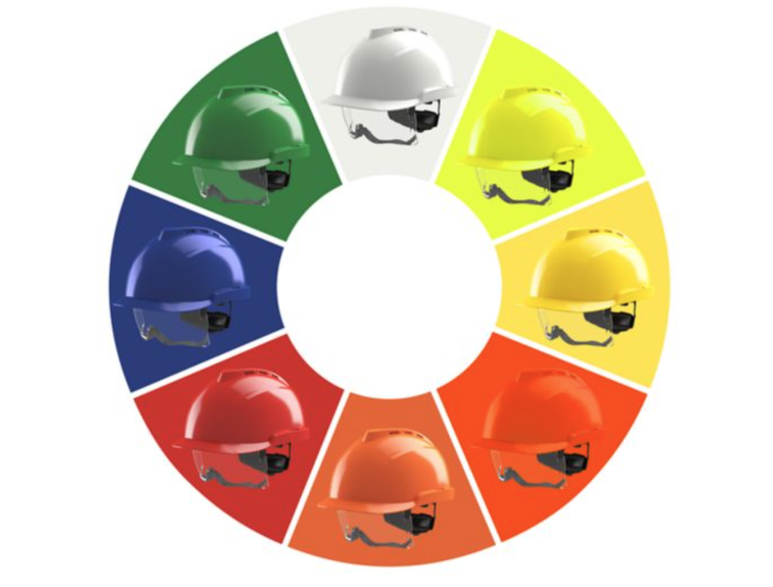 Casca de protectie MSA tip: "VGARD 930", vented, cu ochelari de protectie suprapusi integrati si chinstrap, culoare alb [2]