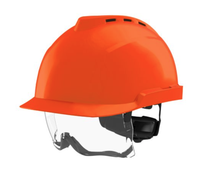 Casca de protectie MSA tip: "VGARD 930", vented, cu ochelari de protectie suprapusi integrati si chinstrap, culoare alb [6]