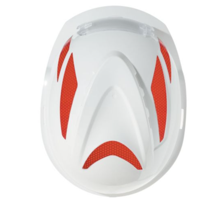 Casca de protectie MSA tip: "VGARD 930", vented, cu ochelari de protectie suprapusi integrati si chinstrap, culoare alb [17]