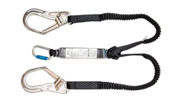 Franghie de protectie MSA tip: “Energy Absorbing Lanyard, 1.8m, Kernmantel rope, twin leg, steel twist lock carabiner, aluminium scaffold hook, leading edge” [11]