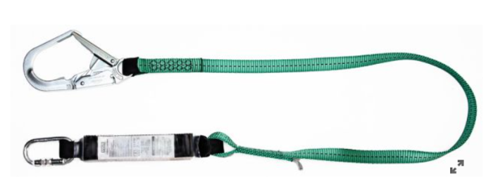 Franghie de protectie MSA tip: “Energy Absorbing Lanyard, 1.8m, Kernmantel rope, twin leg, steel twist lock carabiner, aluminium scaffold hook, leading edge” [2]