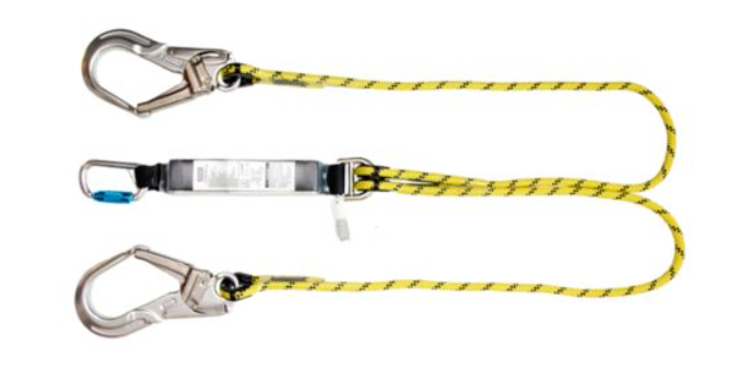 Franghie de protectie MSA tip: “Energy Absorbing Lanyard, 1.8m, Kernmantel rope, twin leg, steel twist lock carabiner, aluminium scaffold hook, leading edge” [7]