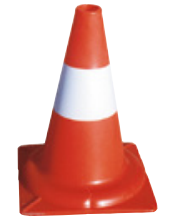 Con de control trafic din plastic moale, rosu/alb/rosu 320 mm cu strat reflectorizant Scotchlite [1]