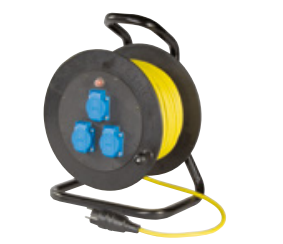 Tambur de cablu din cauciuc solid tip 502 prevăzut cu cablu GIFAS-Proflex de 30 m (100 ft) 3 x 1,5 mm²  [1]