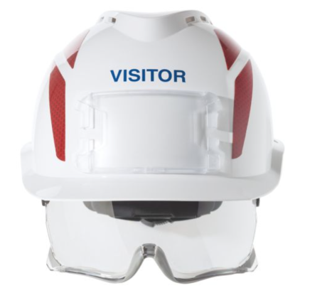 Casca de protectie MSA tip: "VGARD 930", vented, cu ochelari de protectie suprapusi integrati si chinstrap, culoare alb [15]