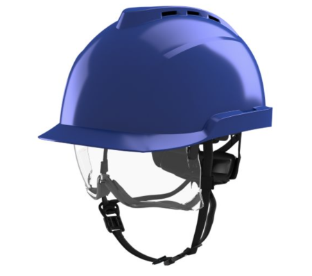 Casca de protectie MSA tip: "VGARD 930", vented, cu ochelari de protectie suprapusi integrati si chinstrap, culoare alb [3]