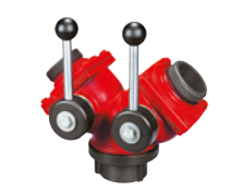 Distribuitoare si tevi de refulare - DISTRIBUITOR DE ASPIRARE CU 3 CAI cu linia principala in y. Intrare 2½" mamă, ieșire 2x2 ½" cuplaj tată