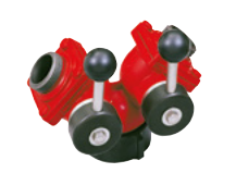 Distribuitoare si tevi de refulare - DISTRIBUITOR DE ASPIRARE CU 3 CAI cu linia principala in y. Intrare 2½" mamă, ieșire 2x1 ½" cuplaj tată 