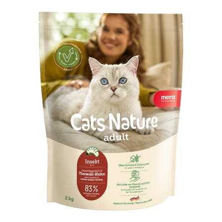 Pisici - Hrană Uscată Pisică Adult, MERA Sensitive Cats Nature, Insecte, 2kg