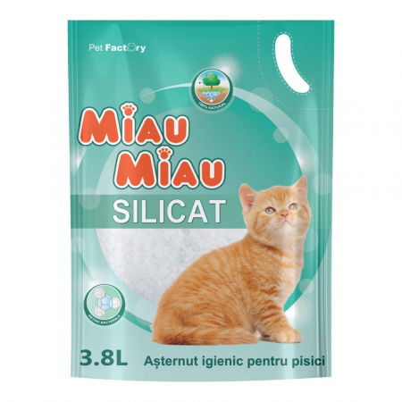 Pisici - MIAU MIAU Silicat, Așternut Igienic pentru Pisică, Clasic, 3.8L