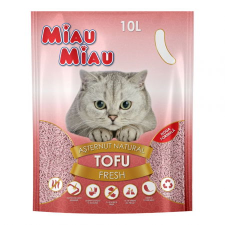 Pisici - MIAU MIAU Tofu, Așternut Igienic pentru Pisică, Fresh, 10L