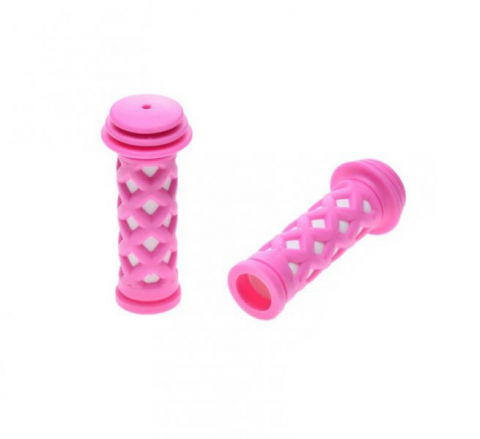 Mansoane - Set mansoane biciclete copii, culoare roz/alb, 85mm