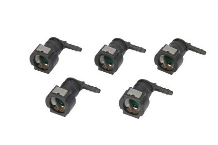 Furtun combustibil - Cuplaj furtun combustibil (unghi, diametru: 9,49mm, ID 4; 4mm x 6mm, pret pentru 5 buc.)