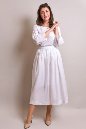 Fuste traditionale si fote - Fusta traditionala alba - poale lungi