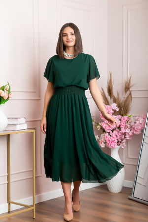 Rochii - Rochie eleganta verde Francesca cu talie incretita