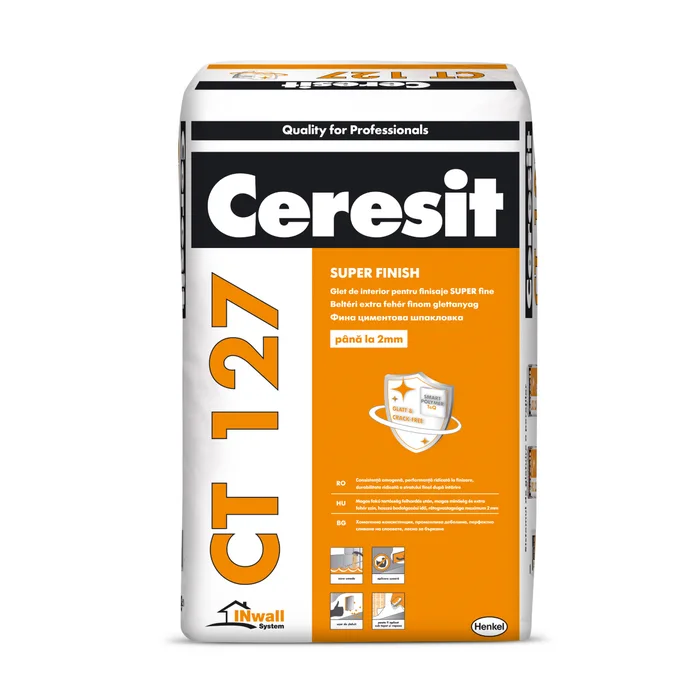 Glet Ceresit CT 127 Super Finish pe bază de ciment alb, sac de 20 kg [1]