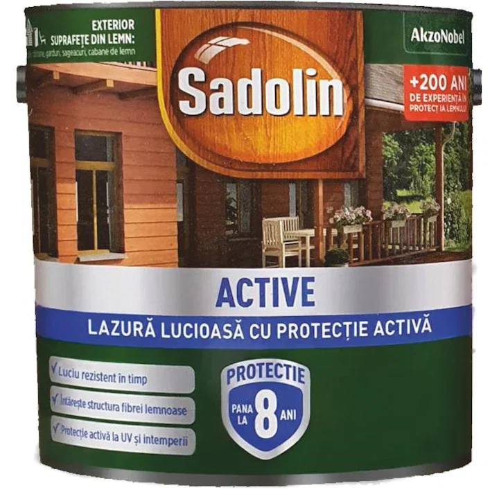 Sadolin ACTIVE Gri Grafit 0,75 L, Lazură Lemn | PT Vest [1]