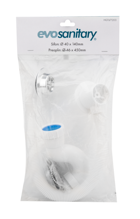 Sifon cada EvoSanitary 40x70 mm cu preaplin | PT Vest [2]