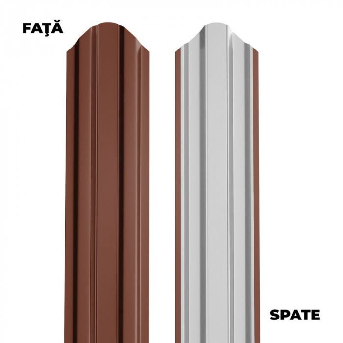 Șipcă metalică gard, 1700 x 92,9 x 0,40 mm, maro lucios | PT Vest [1]