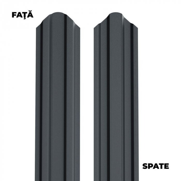 Șipcă metalică gard, 1700 x 92,9 x 0,40 mm, negru mat | PT Vest [2]