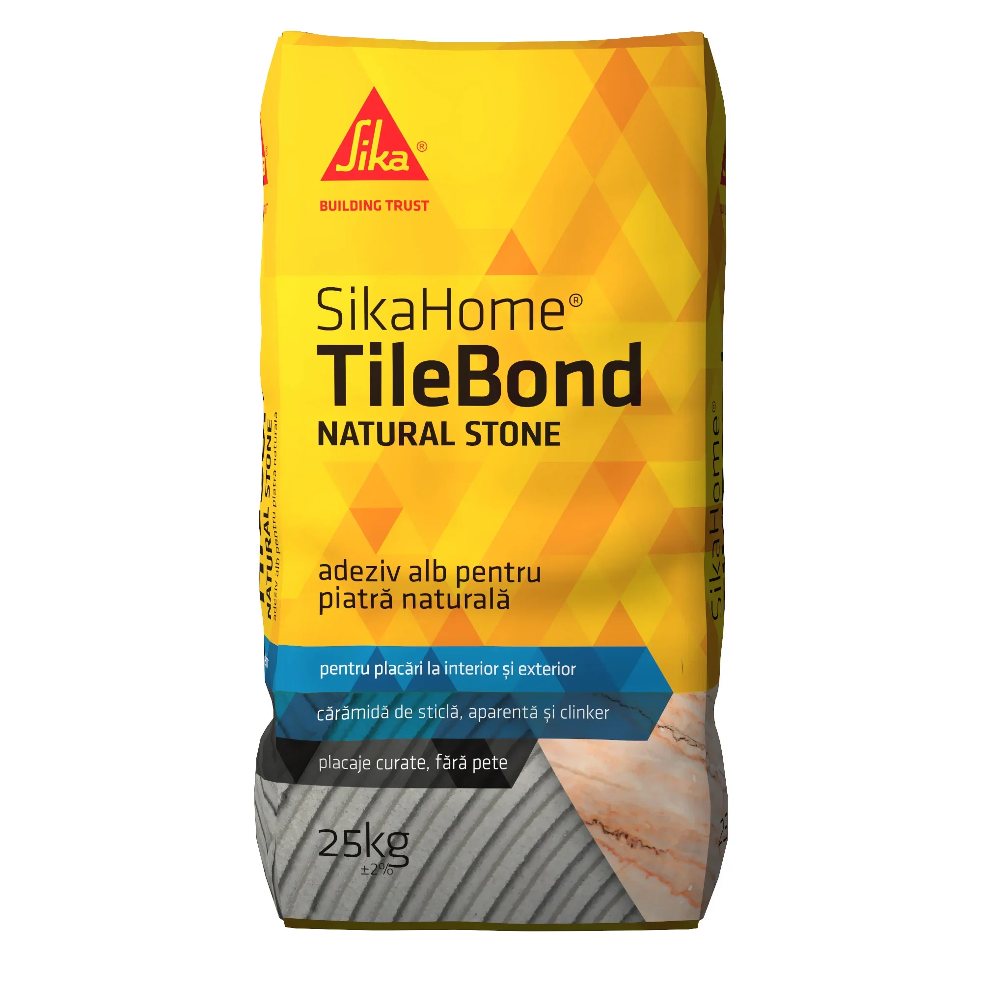 Tencuieli si mortare - Adeziv piatră naturală SikaHome TileBond, alb, 25 kg | PT Vest