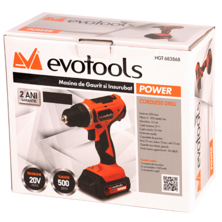 Masina gaurit EvoTools 20V 35 Nm, 2 acumulatori | PT Vest [1]