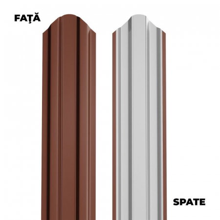 Armaturi, fundatii si produse metalurgice - Șipcă metalică gard, 1700 x 92,9 x 0,40 mm, maro lucios | PT Vest