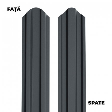 Șipcă metalică gard, 1700 x 92,9 x 0,40 mm, negru mat | PT Vest [1]