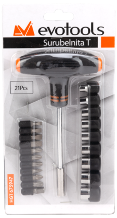 Surubelnita tip T EvoTools 21 piese | PT Vest [1]