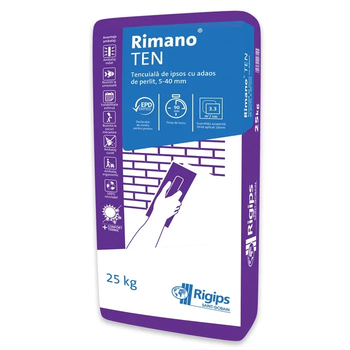Ipsos - Tencuială Rigips Rimano TEN Ipsos, 25 kg | PT Vest
