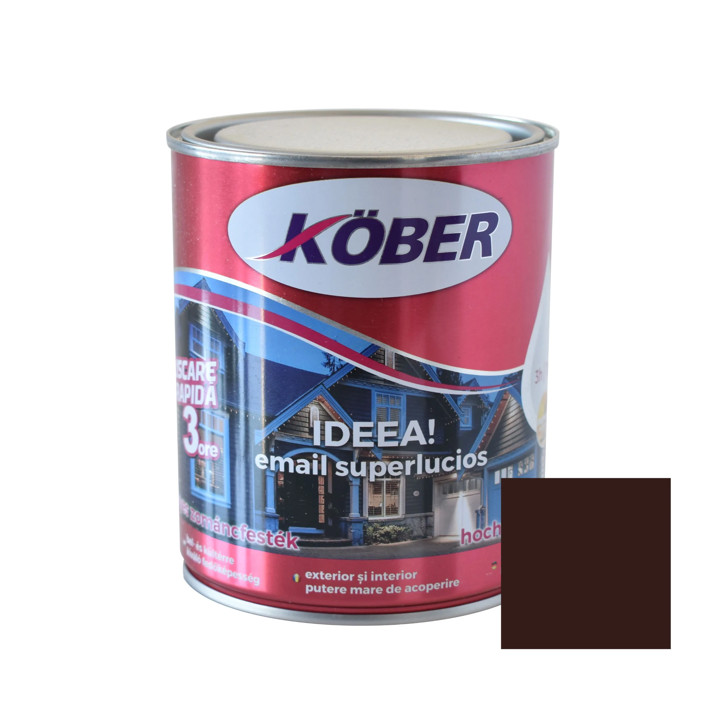 Vopsele pentru lemn si metal - Vopsea Kober Ideea Brun RAL 8017 0,75 L | PT Vest