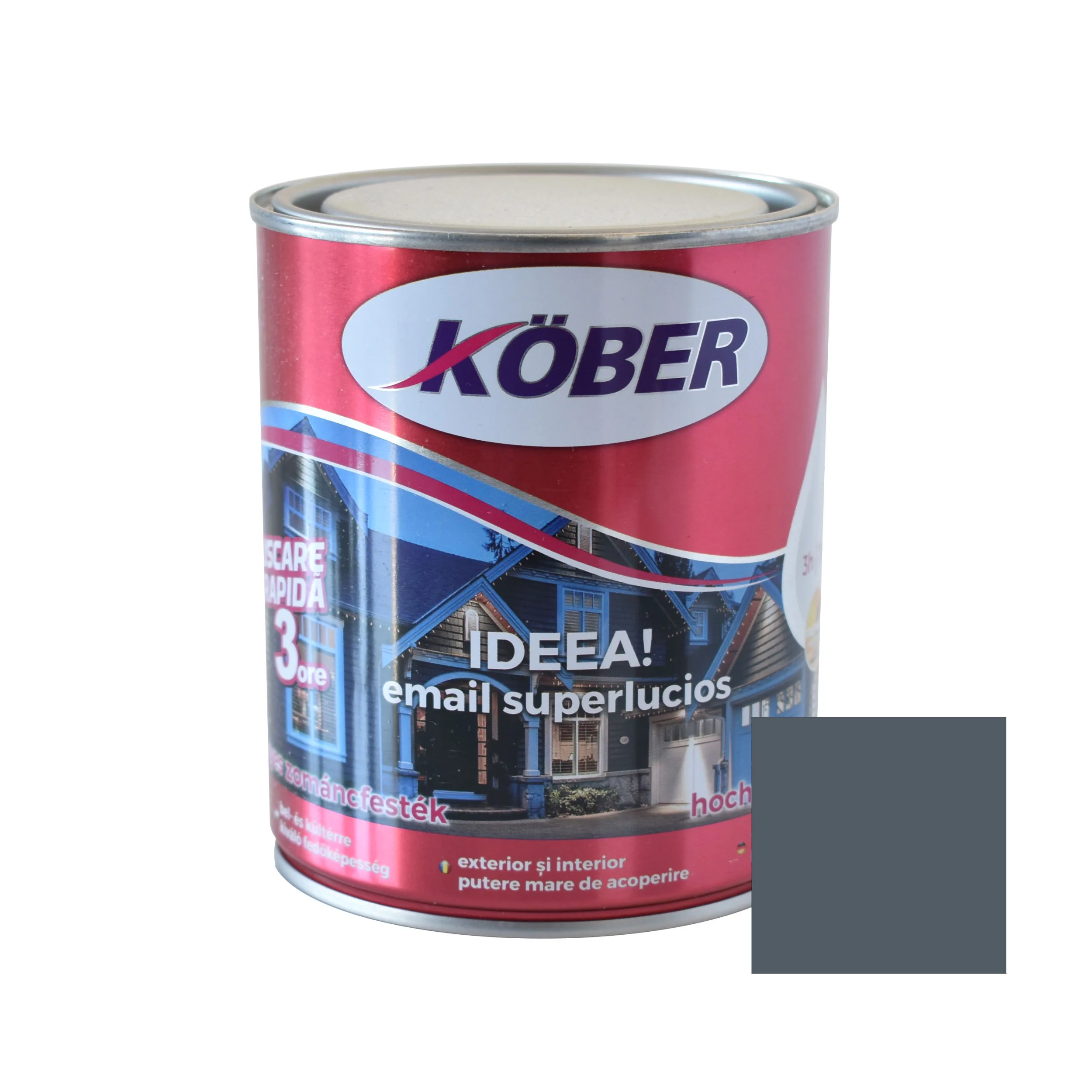 Vopsele pentru lemn si metal - Vopsea Kober Ideea Gri Metal 0,75 L | PT Vest